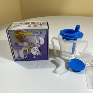 Ehucon Dysphagia Cup Choke Proof Regulating Drinking Aid Swallowing Assist Blue